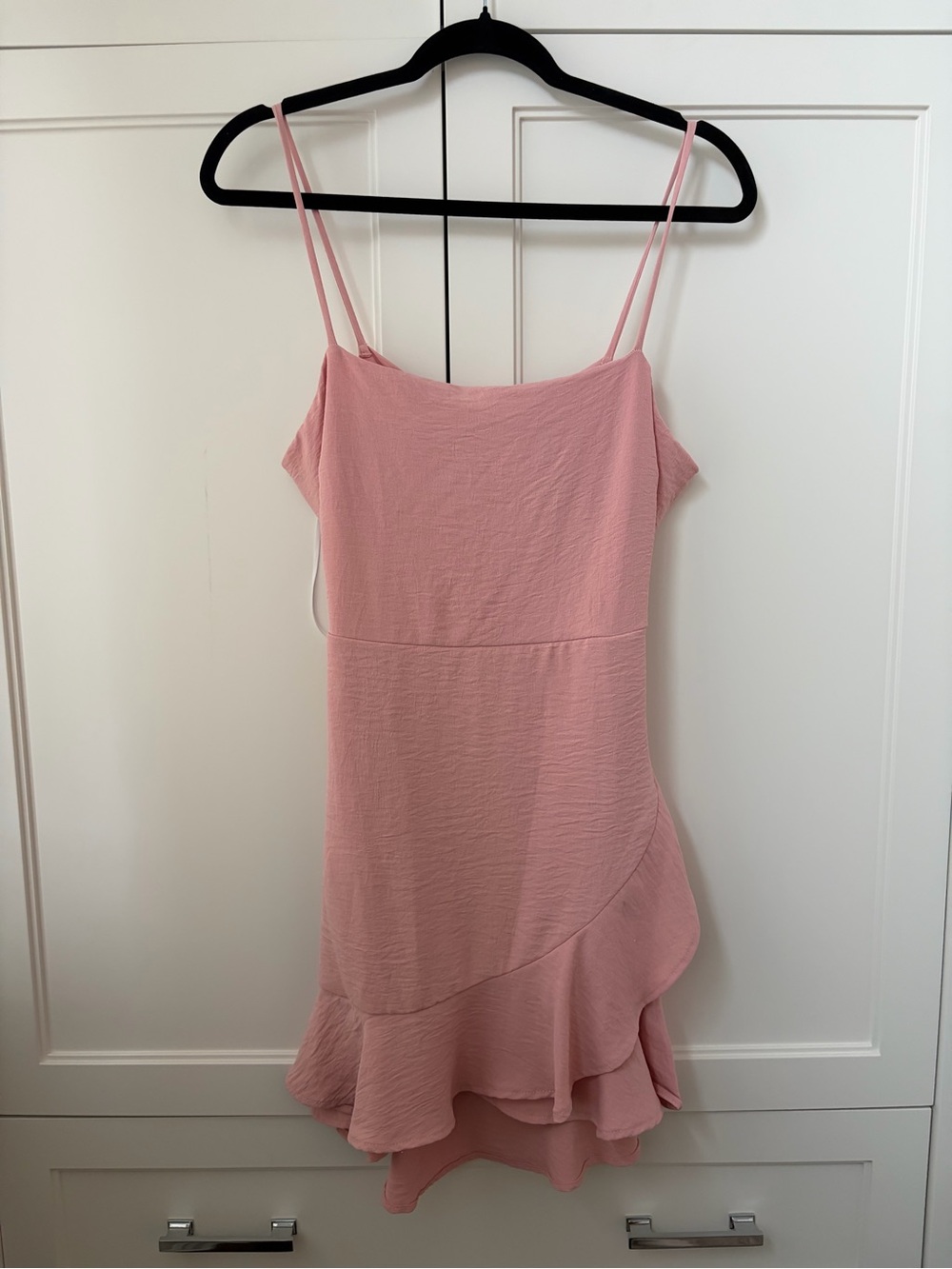 Blush Pink Mini Dress with Ruffle Hem
